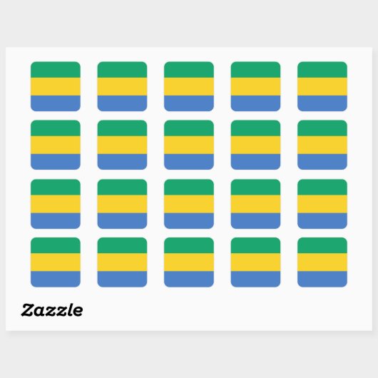 Gabon Flag Vierkante Sticker (Vel)