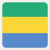 Gabon Flag Vierkante Sticker (Voorkant)