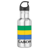 Gabon Flag Waterfles (Voorkant)