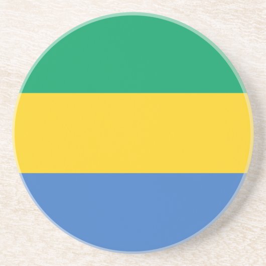 Gabon Flag Zandsteen Onderzetter (Voorkant)