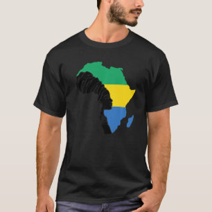 Gabon Gabonese vlag Afrika kaart het etnische erfg T-shirt