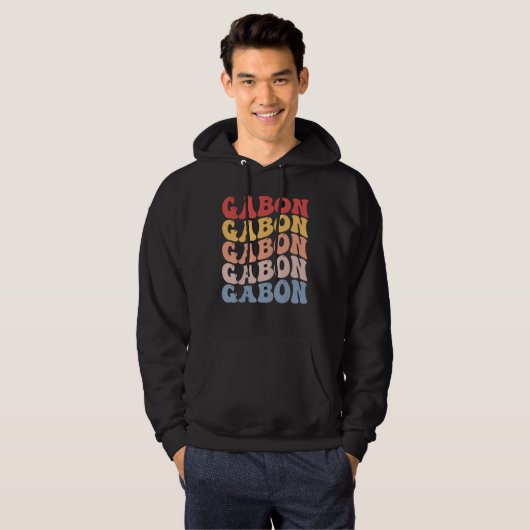 Gabon Groovy Retro Gabonese Hoodie (Voorkant volledig)