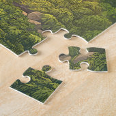 Gabon Illustration Travel Art Vintage Legpuzzel (Zijkant)