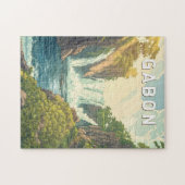 Gabon Illustration Travel Art Vintage Legpuzzel (Horizontaal)