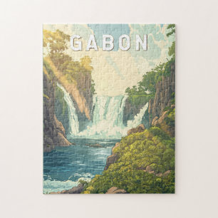 Gabon Illustration Travel Art Vintage Legpuzzel