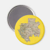 Gabon Kaart Magnet (Voorkant / Achterkant)