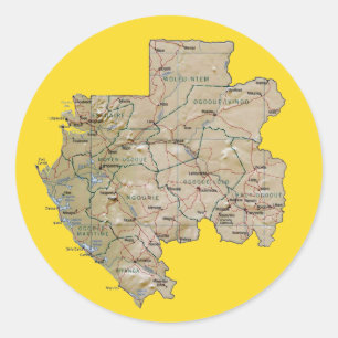 Gabon Kaart Sticker
