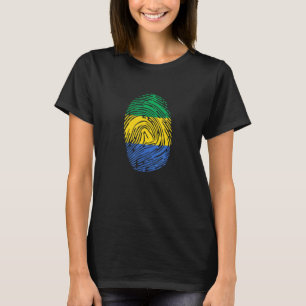 Gabon Land Vlag Vingerafdruk DNA T-shirt