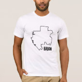Gabon Landkaart Gabonese grensoverzicht T-shirt (Voorkant)