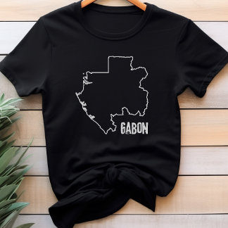 Gabon Landkaart Gabonese grensoverzicht T-shirt