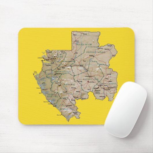 Gabon Map Mousepad Muismat (Met muis)
