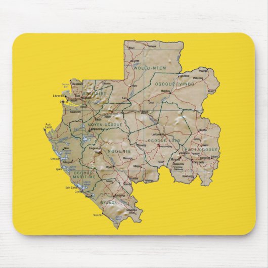 Gabon Map Mousepad Muismat (Voorkant)