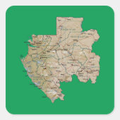 Gabon Map Sticker (Voorkant)