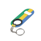 Gabon National Pride Patriotic Mini Flessenopener (Achterkant Gekanteld)