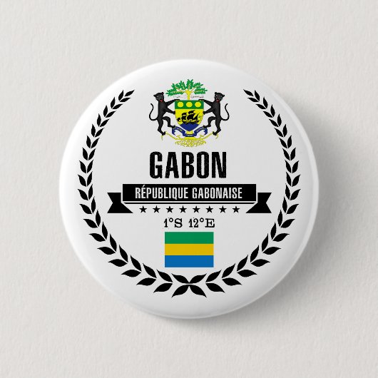 Gabon Ronde Button 5,7 Cm (Voorkant)