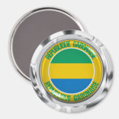 Gabon Round Emblem Magneet (Voorkant / Achterkant)