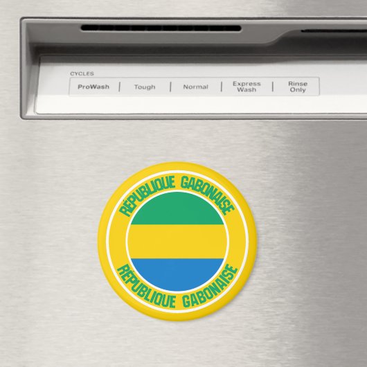 Gabon Round Emblem Magneet (Insitu (Vaatwasser))