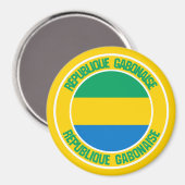 Gabon Round Emblem Magneet (Voorkant / Achterkant)