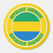 Gabon Round Emblem Magneet (Voorkant)