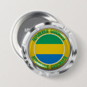 Gabon Round Emblem Ronde Button 7,6 Cm (Voorkant /achterkant)