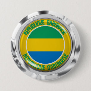 Gabon Round Emblem Ronde Button 7,6 Cm