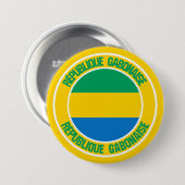 Gabon Round Emblem Ronde Button 7,6 Cm (Voorkant /achterkant)