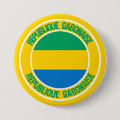 Gabon Round Emblem Ronde Button 7,6 Cm (Voorkant)