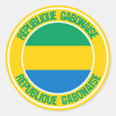 Gabon Round Emblem Ronde Sticker (Voorkant)