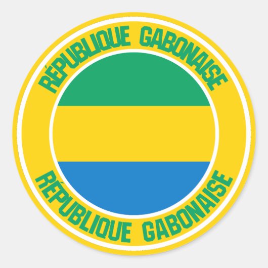 Gabon Round Emblem Ronde Sticker (Voorkant)