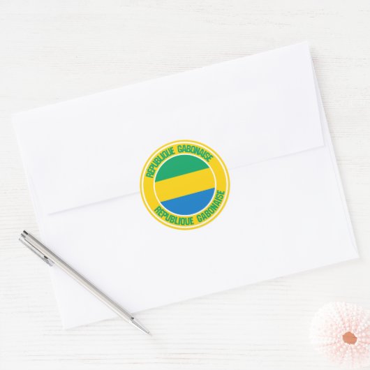 Gabon Round Emblem Ronde Sticker (Envelop)