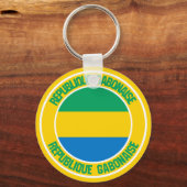 Gabon Round Emblem Sleutelhanger (Voorkant)
