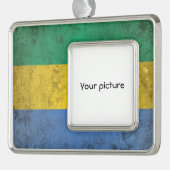 Gabon Verzilverd Omlijst Ornament (Links)
