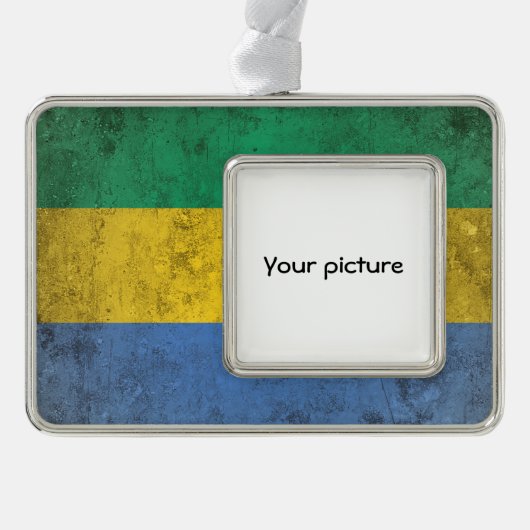 Gabon Verzilverd Omlijst Ornament (Voorkant)