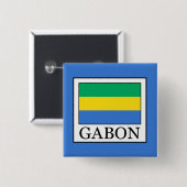 Gabon Vierkante Button 5,1 Cm (Voorkant /achterkant)