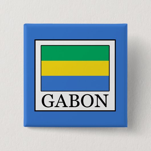 Gabon Vierkante Button 5,1 Cm (Voorkant)