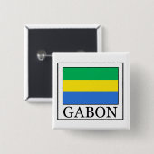 Gabon Vierkante Button 5,1 Cm (Voorkant /achterkant)