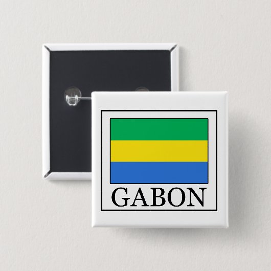 Gabon Vierkante Button 5,1 Cm (Voorkant /achterkant)