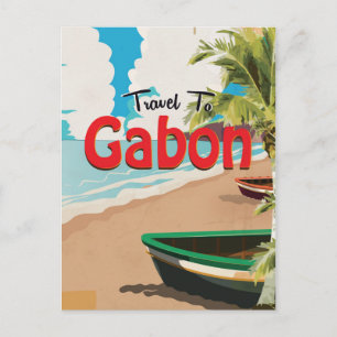 Gabon vintage reisposter briefkaart