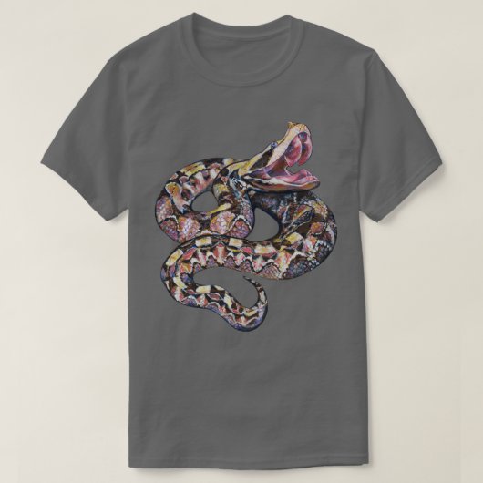 Gabon viper snake design on white t-shirt (Design voorkant)