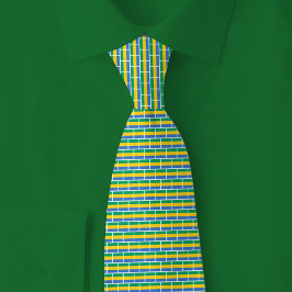 Gabon Vlag Baksteenpatroon Stropdas