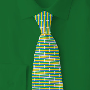 Gabon Vlag Baksteenpatroon Stropdas