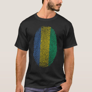 Gabon Vlag DNA Vingerafdruk Mannen Vrouwen Kindere T-shirt