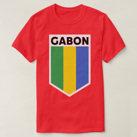 Gabon Vlag Embleem T-shirt (Design voorkant)