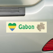 Gabon Vlag Hart + Landkaart Bumpersticker (Op auto)