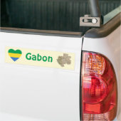 Gabon Vlag Hart + Landkaart Bumpersticker (Op Truck)
