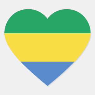 Gabon Vlag Hart Sticker