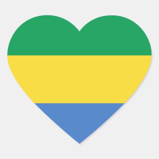 Gabon Vlag Hart Sticker (Voorkant)
