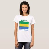 Gabon Vlag + Kaart + Tekst T-shirt (Voorkant volledig)