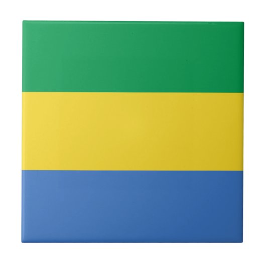 Gabon Vlag Keramische Tegel Tegeltje (Voorkant)