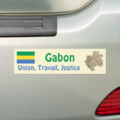 Gabon Vlag + Landkaart Bumpersticker (Op auto)